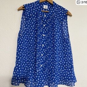 CAbi Royal Blue Floral Tank Top